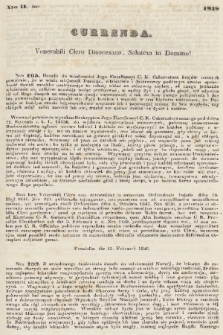 Currenda : venerabili clero dioecesano salutem in Domino!. 1848, Nro 2