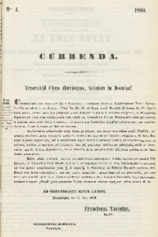 Currenda : venerabili clero dioecesano salutem in Domino!. 1860, Nro 4