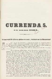 Currenda ex Anno 1861 : venerabili clero dioecesano salutem in Domino! 1861, C. 5
