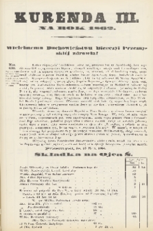 Kurenda na Rok 1862 : Wielebnemu Duchowieństwu Diecezyi Przemyskiéj zdrowia! 1862, C. 3