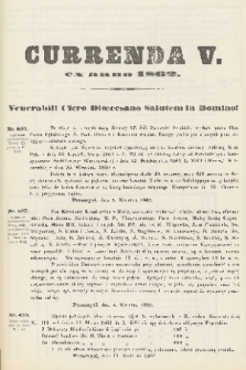 CurrenCurrenda ex Anno 1862 : venerabili clero dioecesano salutem in Domino! 1862, C. 5