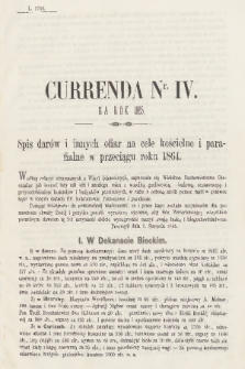 Currenda na Rok 1865, K. 4