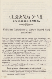 Currenda ex Anno 1865, K. 7