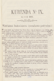 Kurenda na Rok 1865, K. 9