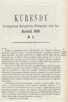 Kurendy Przemyskiego Konsystorza Biskupiego Obrz. Łac. 1869, Nr II