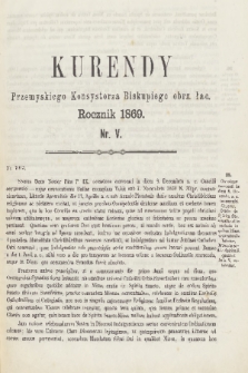 Kurendy Przemyskiego Konsystorza Biskupiego Obrz. Łac. 1869, Nr V