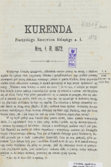 Kurenda Przemyskiego Konsystorza Biskupiego O. Ł. 1872, Nr I