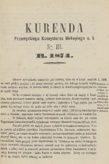 Kurenda Przemyskiego Konsystorza Biskupiego O. Ł. 1874, Nr III