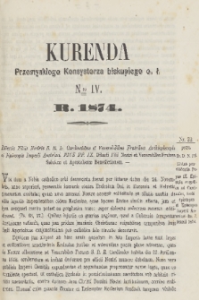 Kurenda Przemyskiego Konsystorza Biskupiego O. Ł. 1874, Nr IV