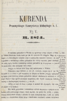 Kurenda Przemyskiego Konsystorza Biskupiego O. Ł. 1874, Nr V