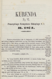 Kurenda Przemyskiego Konsystorza Biskupiego O. Ł. 1874, Nr VI