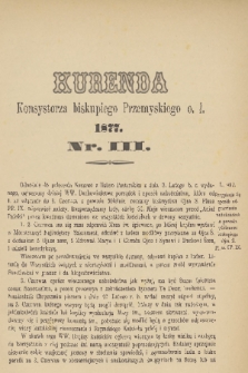 Kurenda Konsystorza Biskupiego Przemyskiego O. Ł. 1877, Nr III