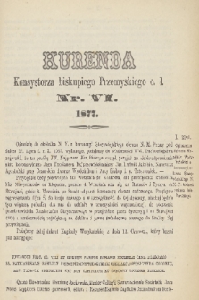 Kurenda Konsystorza Biskupiego Przemyskiego O. Ł. 1877, Nr VI