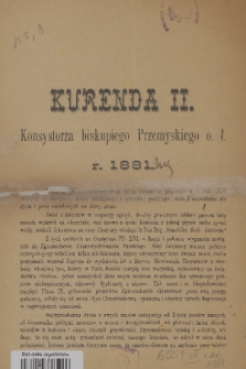 Kurenda Konsystorza Biskupiego Przemyskiego O. Ł. 1881, Nr II