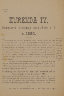 Kurenda Konsystorza Biskupiego Przemyskiego O. Ł. 1890, Nr 4