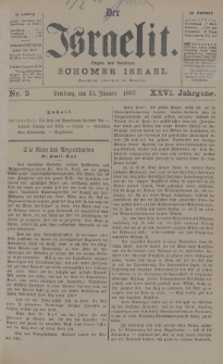 Der Israelit : Organ der Vereines Schomer Israel. 1893, nr 2