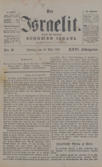 Der Israelit : Organ der Vereines Schomer Israel. 1893, nr 9