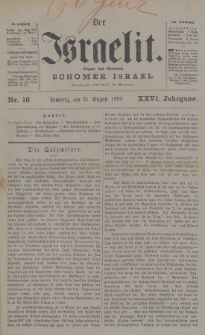 Der Israelit : Organ der Vereines Schomer Israel. 1893, nr 16