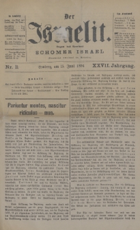 Der Israelit : Organ der Vereines Schomer Israel. 1894, nr 11
