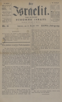 Der Israelit : Organ der Vereines Schomer Israel. 1894, nr 16