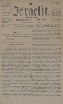 Der Israelit : Organ der Vereines Schomer Israel. 1894, nr 22