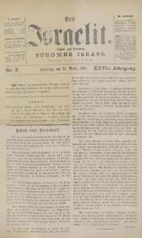 Der Israelit : Organ der Vereines Schomer Israel. 1895, nr 6