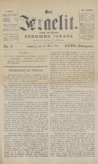 Der Israelit : Organ der Vereines Schomer Israel. 1895, nr 9