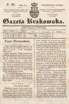 Gazeta Krakowska. 1834, nr 27