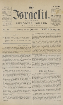 Der Israelit : Organ der Vereines Schomer Israel. 1895, nr 11