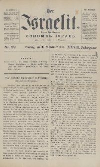 Der Israelit : Organ der Vereines Schomer Israel. 1895, nr 22