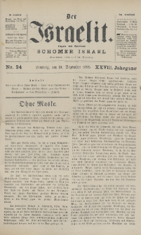 Der Israelit : Organ der Vereines Schomer Israel. 1895, nr 24
