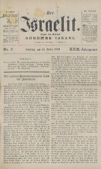 Der Israelit : Organ der Vereines Schomer Israel. 1896, nr 3