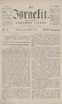 Der Israelit : Organ der Vereines Schomer Israel. 1896, nr 4