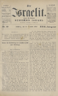 Der Israelit : Organ der Vereines Schomer Israel. 1896, nr 19