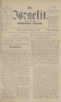 Der Israelit : Organ der Vereines Schomer Israel. 1896, nr 22