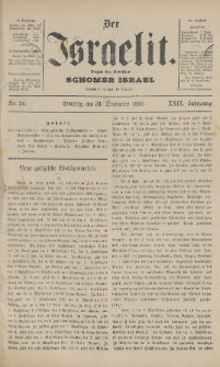 Der Israelit : Organ der Vereines Schomer Israel. 1896, nr 24