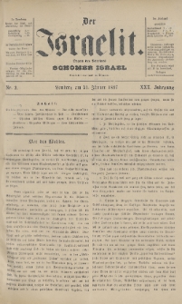 Der Israelit : Organ der Vereines Schomer Israel. 1897, nr 2