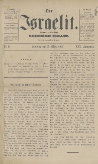 Der Israelit : Organ der Vereines Schomer Israel. 1897, nr 5