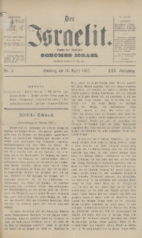 Der Israelit : Organ der Vereines Schomer Israel. 1897, nr 7