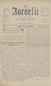 Der Israelit : Organ der Vereines Schomer Israel. 1897, nr 11