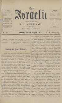 Der Israelit : Organ der Vereines Schomer Israel. 1897, nr 15