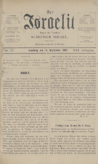 Der Israelit : Organ der Vereines Schomer Israel. 1897, nr 17
