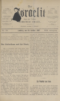 Der Israelit : Organ der Vereines Schomer Israel. 1897, nr 19