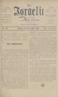 Der Israelit : Organ der Vereines Schomer Israel. 1897, nr 20
