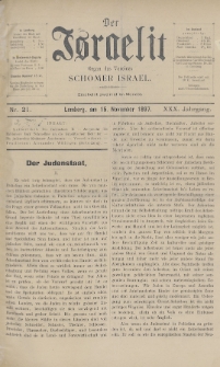 Der Israelit : Organ der Vereines Schomer Israel. 1897, nr 21