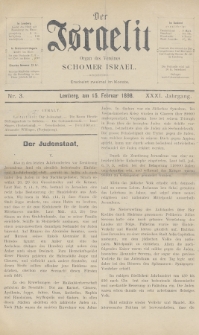 Der Israelit : Organ der Vereines Schomer Israel. 1898, nr 3