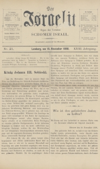 Der Israelit : Organ der Vereines Schomer Israel. 1898, nr 21