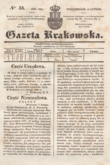 Gazeta Krakowska. 1834, nr 33