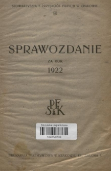 Sprawozdanie za Rok 1922