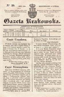 Gazeta Krakowska. 1834, nr 39